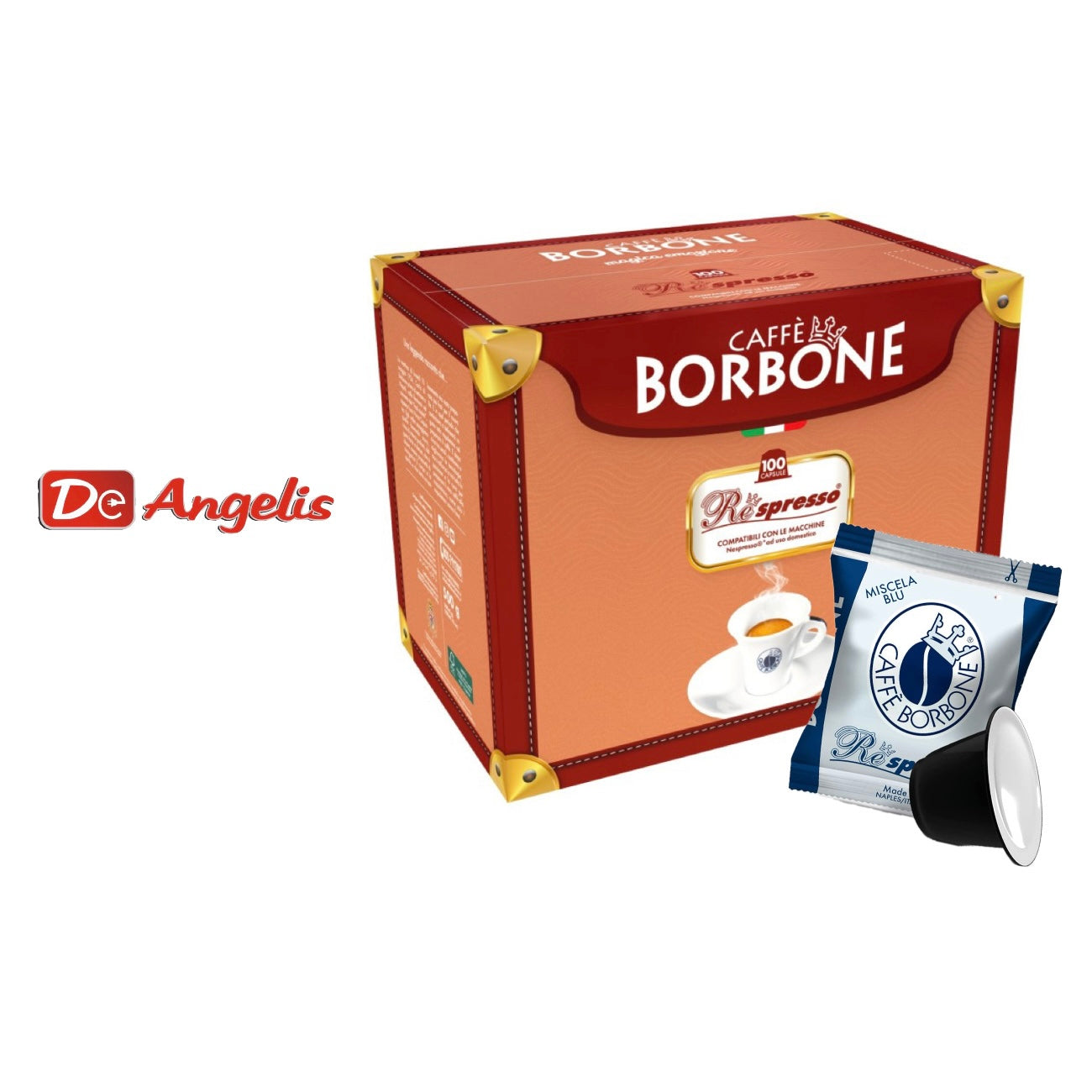 100 capsule caffè borbone Nespresso miscela blu