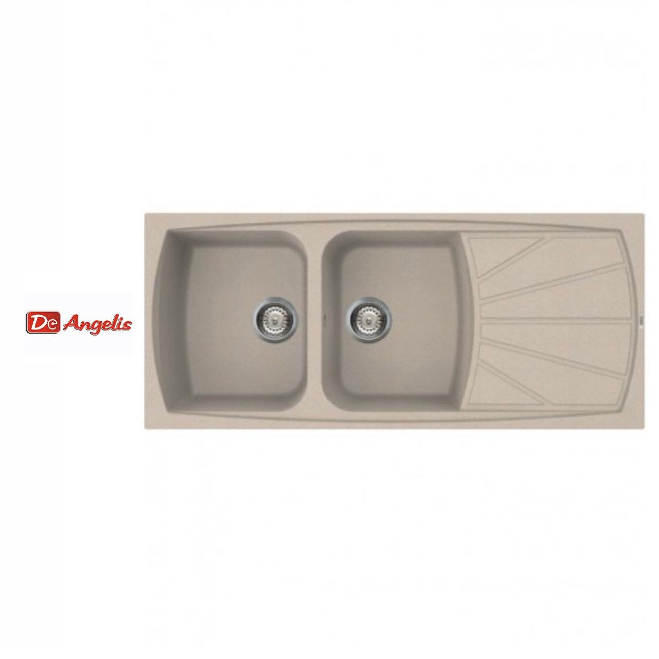 Elleci: Lavello 2 vasche avena + gocciolatoio