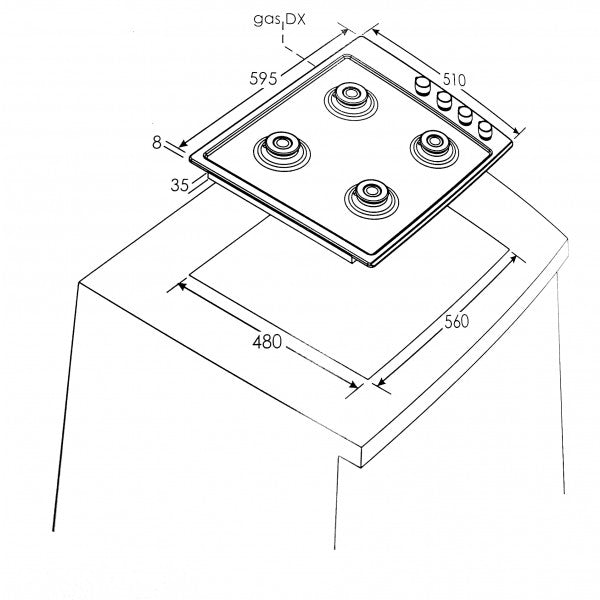 Candy: Piano cottura 4 fuochi