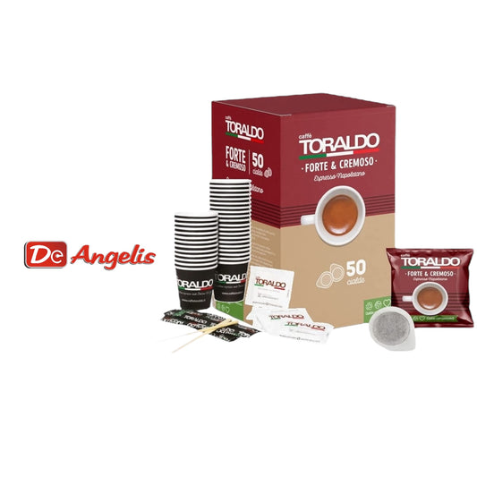 Caffè Toraldo: Forte e Cremoso 50cialde + kit